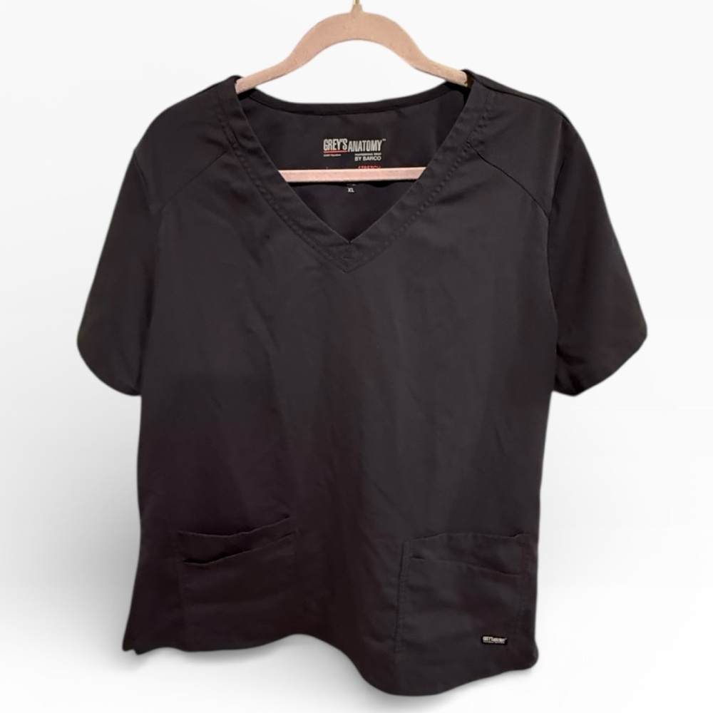 BUNDLE: Grey's Anatomy Women’s Scrub Tops in Olive, Charcoal and Burgundy - XL - Picture 6 of 10